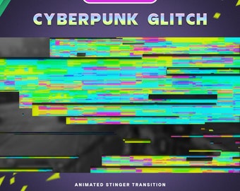 Transición de Cyberpunk Glitch Stinger: Transición digital de Vtuber (con sonido)