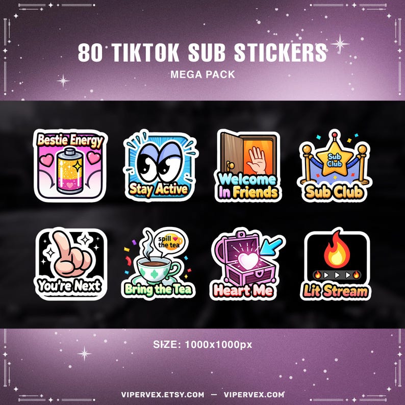 A preview showing the community-focused stickers like "Amigos," "Bestie Gang," and "Love & Support.