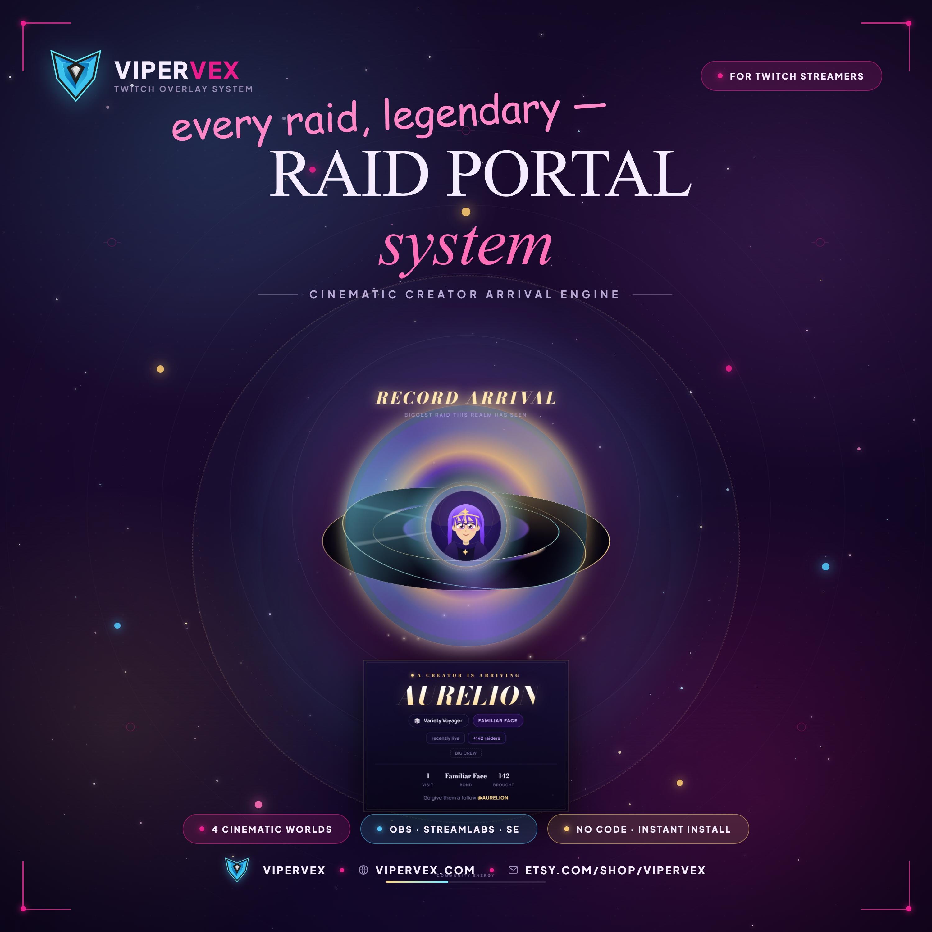 Raid Animation Button Animated Twitch Raid Alert Overlay, Cinematic Creator Shoutout Stream ...