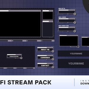 Dark Lofi Twitch Overlay Stream Package, Lofi Stream Overlay, Twitch Overlay Cozy, Stream Overlay Cottagecore, Twitch Overlay Vtuber