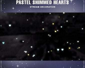 Decoración animada de corazones pastel para streaming: superposición de Twitch Vtuber (WebM)