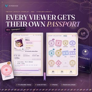 Twitch Stream Loyalty Card Widget Custom Stamp Collectible Reward Channel Points Sub Kawaii Overlay