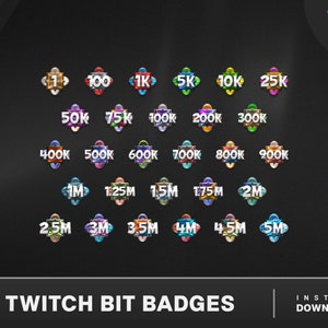 Bits Badges For Twitch, Twitch Sub Badges, Cheer Badges, Twitch Bit Badges,  Twitch Badges, Twitch Badge Flair