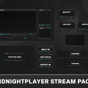 Animated Stream Package Overlay Black, twitch overlay cozy, Pixel Stream Pack, Pixel Animated Overlay, Stream Overlays
