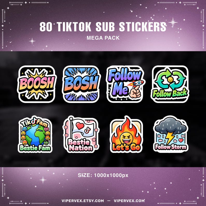 A mock-up of the stickers in a TikTok Live chat, demonstrating how they will look when used to engage with a live audience