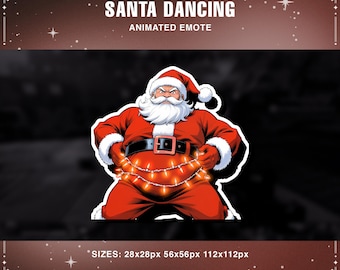Weihnachtsmann tanzt animiertes Twitch Emote: Weihnachten GIF Emoji (Digitaler Download)
