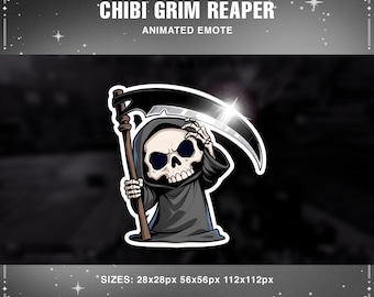 Gesto animado de la Parca Chibi: GIF de Halloween espeluznante (descarga digital)