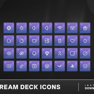 StreamDeck Icons Purple | 84 StreamDeck Icons | Twitch Streamer Assets | Streamdeck Icons | Streamdeck Icon Pack