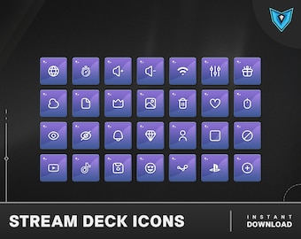 Purple StreamDeck Icons: Twitch Streamer Assets (Digital Download)