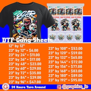 Custom Gang Sheet, Full Color DTF, Shirt Heat Transfer, Ready To Apply, Express DTF, Direct To Film, DTF Screen Print, Bulk Printing