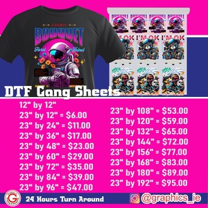 Custom Gang Sheet, Full Color DTF, Shirt Heat Transfer, Ready To Apply, Express DTF, Direct To Film, DTF Screen Print, Bulk Printing