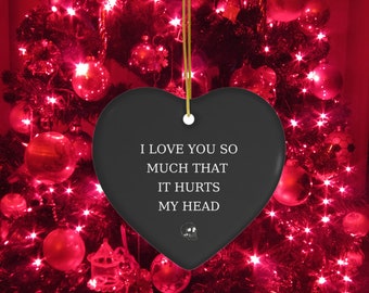 Brand New The Devil and God | I Love You So Much That It Hurts My Head Holiday Ornament | Ceramic Christmas Tree Ornament