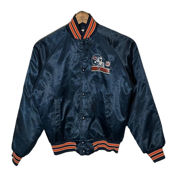 1980s Chicago Bears Satin Snap Hutton Jacket - image 1