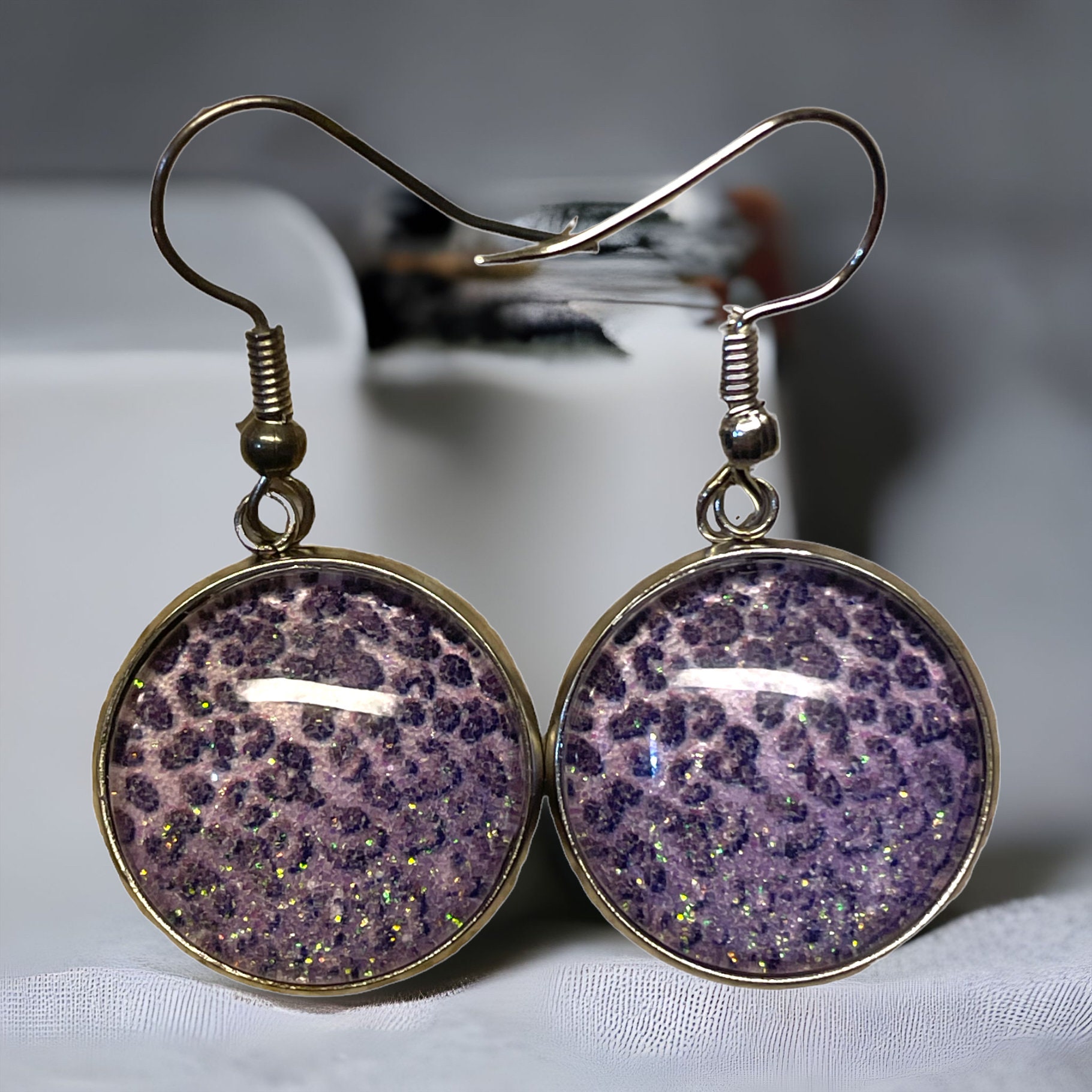 Personalized Earrings, Sport Earrings, School Earrings, Glitter