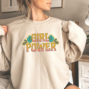 Girl Power Sweater, Groovy Sweater, 70s Inspired Sweater, Retro Sweater, Unisex Sweater