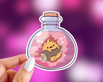 Scary Powerful Fire Demon Sticker | Moving Castle Inspired Sticker | Anime Sticker | Glossy Vinyl Sticker | 3.5" x 2.75" Sticker