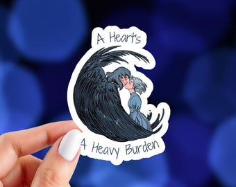 Naklejka Howl & Sophie | Naklejka inspirowana Ruchomym Zamkiem | Naklejka anime | Błyszcząca naklejka winylowa | Naklejka 3" x 2"