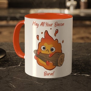 Howl's Moving Castle Inspired Calcifer "May All Your Bacon Burn!" 11oz Mug