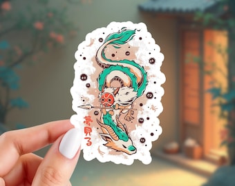 River Spirit Haku Sticker | Anime Inspired Sticker | Glossy Vinyl Sticker | 3.5" x 2.25" Sticker
