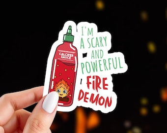 Scary Powerful Fire Demon Sticker | Moving Castle Inspired Sticker | Anime Inspired Sticker | Glossy Vinyl Sticker | 3" x 2.75" Sticker