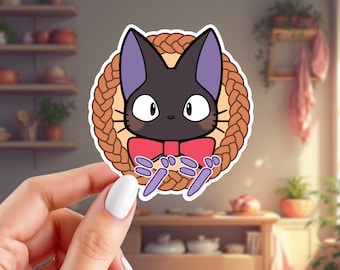 Jiji Sticker | Delivery Service Anime Inspired Sticker | Glossy Vinyl Sticker | 3" x 2.75" Sticker