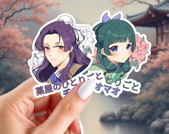 The Apothecary Diaries Inspired Stickers | Jinshi & Maomao Stickers | Anime Inspired Stickers | Glossy Vinyl Stickers | 3" x 2.5" Stickers