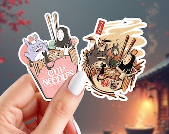 Ghibli Inspired Ramen Sticker Bundle | Anime Inspired Stickers | Glossy Vinyl Stickers