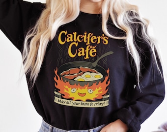 Op Howl's Moving Castle geïnspireerd Calcifer's Cafe, uniseks sweater