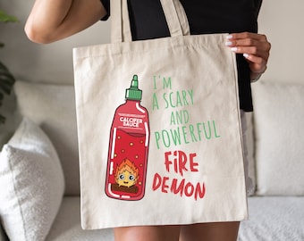 Fire Demon Sauce Howl’s Moving Castle Calcifer Inspired Tote Bag