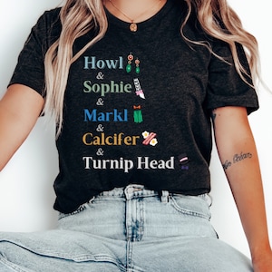 Howl&#39;s Moving Castle Character List Black Unisex Tshirt