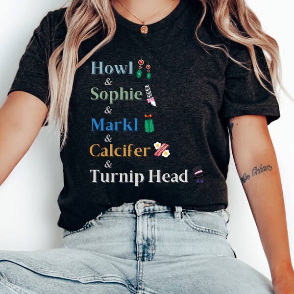 Howl's Moving Castle Character List Black Unisex Tshirt