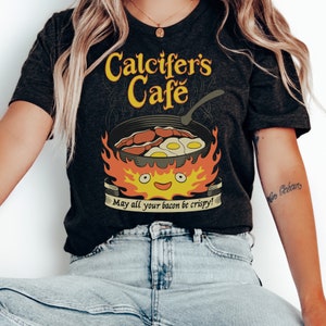 Howl&#39;s Moving Castle Inspired Calcifer&#39;s Cafe Unisex Tshirt