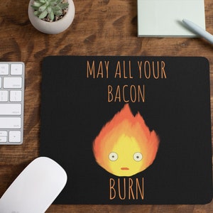 Howl's Umzug Schloss inspiriert Calcifer Feuer Dämon rechteckig Maus Pad