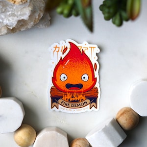 Scary Powerful Fire Demon Sticker | Moving Castle Inspired Sticker | Anime Inspired Sticker | Glossy Vinyl Sticker | 3.25&quot; x 2.25&quot; Sticker