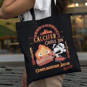 Calcifer&#39;s Castle Inn Baumwolltasche Einkaufstasche | Howl&#39;s Castle inspiriert Einkaufstasche