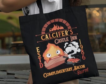 Calcifer's Castle Inn Cotton Canvas Tote Bag | Howl's Castle Inspired Tote Bag