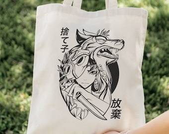 Mononoke Inspired Cotton Canvas Tote Bag