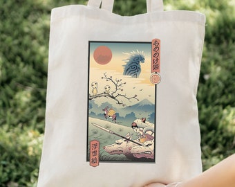 Princess Mononoke Inspired Cotton Canvas Tote Bag