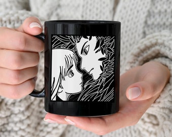 Taza de café negra inspirada en El castillo ambulante, 325 ml