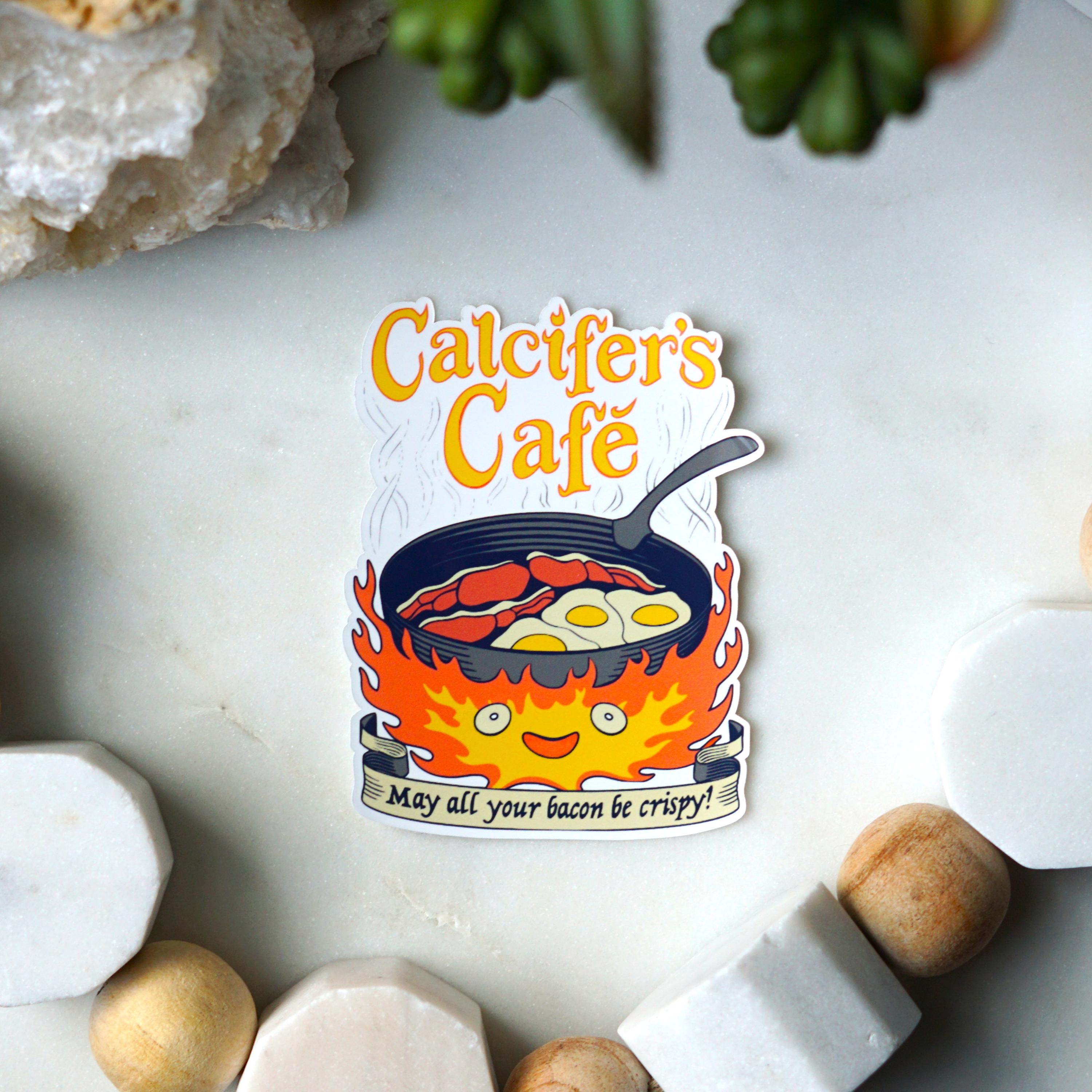Calcifer's Cafe Sticker | Moving Castle Inspired Sticker | Anime ...