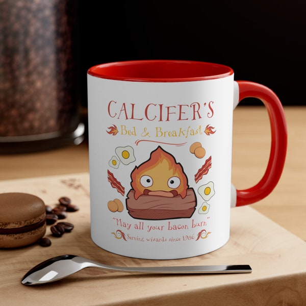 Calcifer's Bed & Breakfast Howl's Moving Castle Inspired Accent Coffee Mug, 11oz