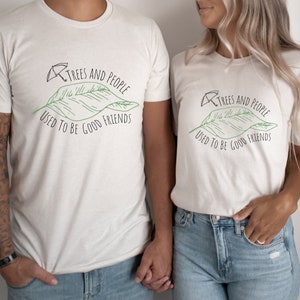 Trees and People Used to be Good Friends Totoro Inspired Quote Unisex Short Sleeve Tee
