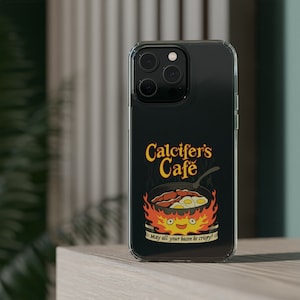 Howl&#39;s Moving Castle Inspired Calcifer&#39;s Cafe Clear iPhone Case