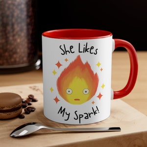 Sie Mag Meinen Funken! Howl&#39;s Umzug Schloss Calcifer inspiriert Akzent Kaffeetasse, 11 Unze