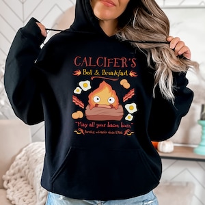 Howl&#39;s Moving Castle Inspired Calcifer&#39;s Bed & Breakfast Unisex Hoodie