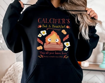 Howl's Moving Castle Inspired Calcifer's Bed & Breakfast Unisex Hoodie