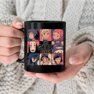 The Ghibli Bunch Black Mug, 11oz