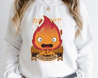 Op Calcifer Fire Demon Howl's Moving Castle geïnspireerde sweater