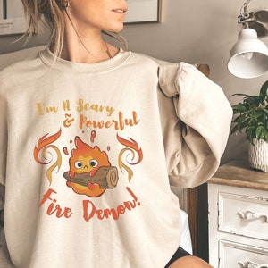 Calcifer Scary & Powerful Fire Demon Howl's Moving Castle Inspired Sweatshirt