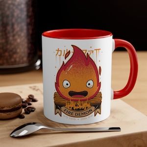 Calcifer Feuer Dämon Howl&#39;s bewegliches Schloss inspiriert 11 oz. Tasse